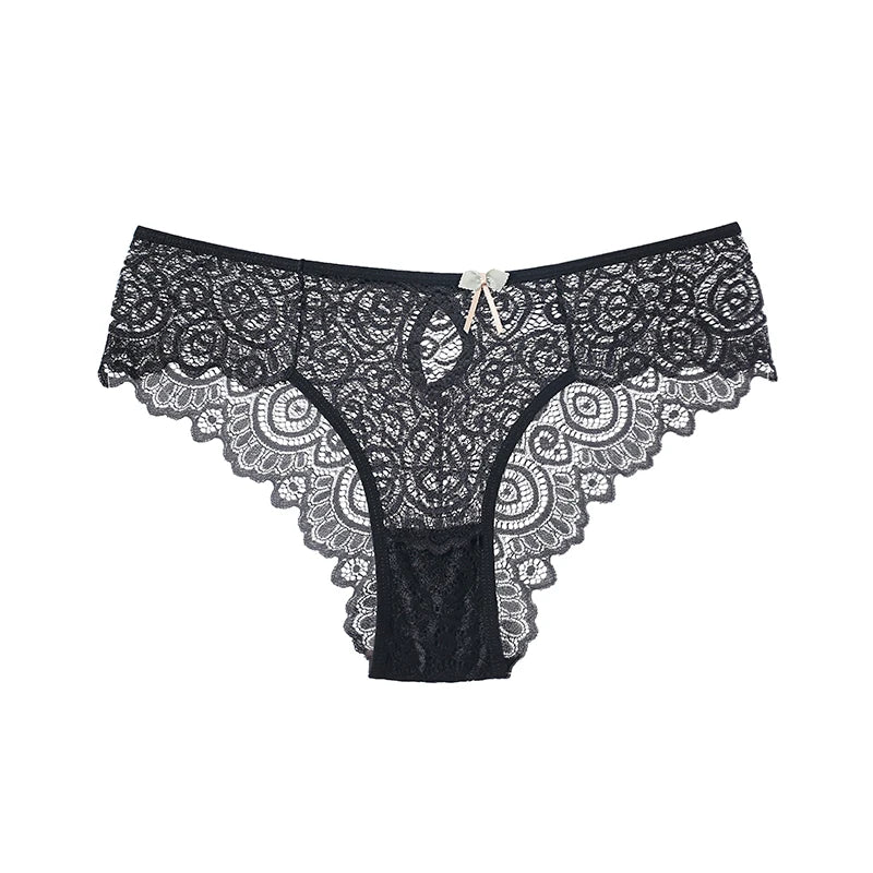 Lace Women's Panties Sexy Low-Waist Briefs Transparent Underwear Female Hollow Out G String Solid Comfortable Underpant Lingerie