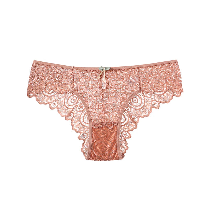 Lace Women's Panties Sexy Low-Waist Briefs Transparent Underwear Female Hollow Out G String Solid Comfortable Underpant Lingerie