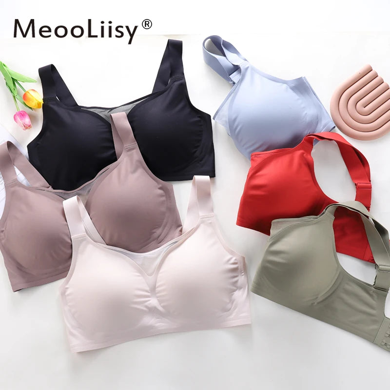 MeooLiisy C to F Cup Plus Size Tube Top Underwear Minimizer Seamless Active Bras Wireless Surper Comfortable Lingerie XXXXL