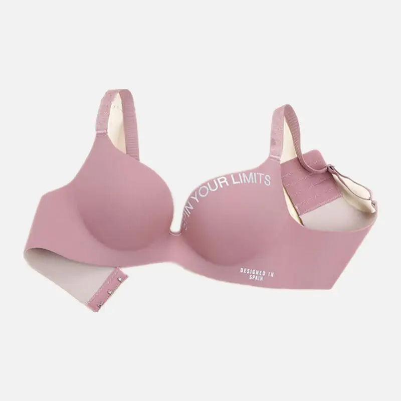 Fashion Alphabet Print Bra One-Piece Women's Underwear Without Steel Ring Gather Bralette Breathable Seamless Sleep Brassiere