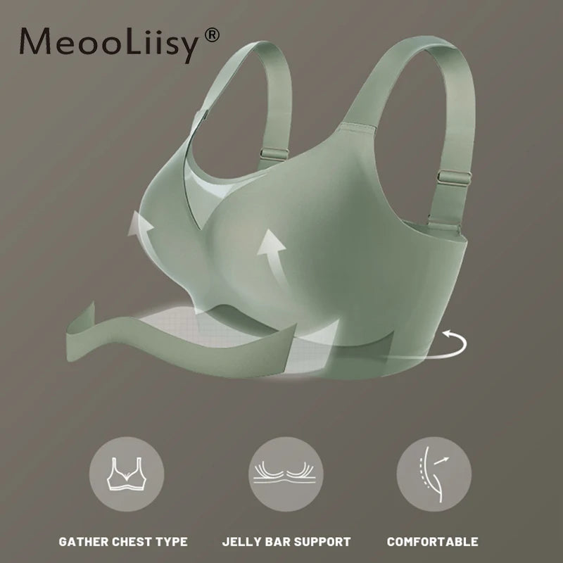 MeooLiisy C to F Cup Plus Size Tube Top Underwear Minimizer Seamless Active Bras Wireless Surper Comfortable Lingerie XXXXL