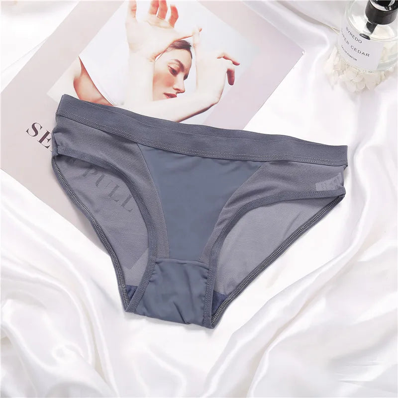 Hot Sexy Mesh Hollow Out Women Panties Plus Size M-XL Brief Transparent Low Rise Lingerie Female Breathable Underwear Underpants