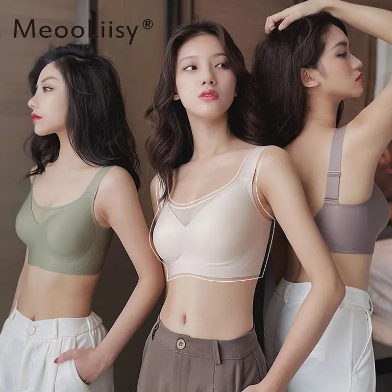 MeooLiisy C to F Cup Plus Size Tube Top Underwear Minimizer Seamless Active Bras Wireless Surper Comfortable Lingerie XXXXL