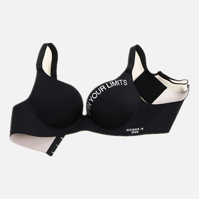 Fashion Alphabet Print Bra One-Piece Women's Underwear Without Steel Ring Gather Bralette Breathable Seamless Sleep Brassiere