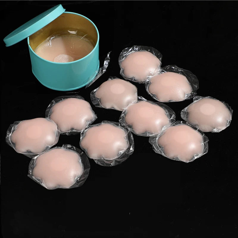 Reusable Women Breast Petals Lift Nipple Cover Invisible Petal Adhesive Strapless Backless Stick on Bra Silicone Breast Stickers