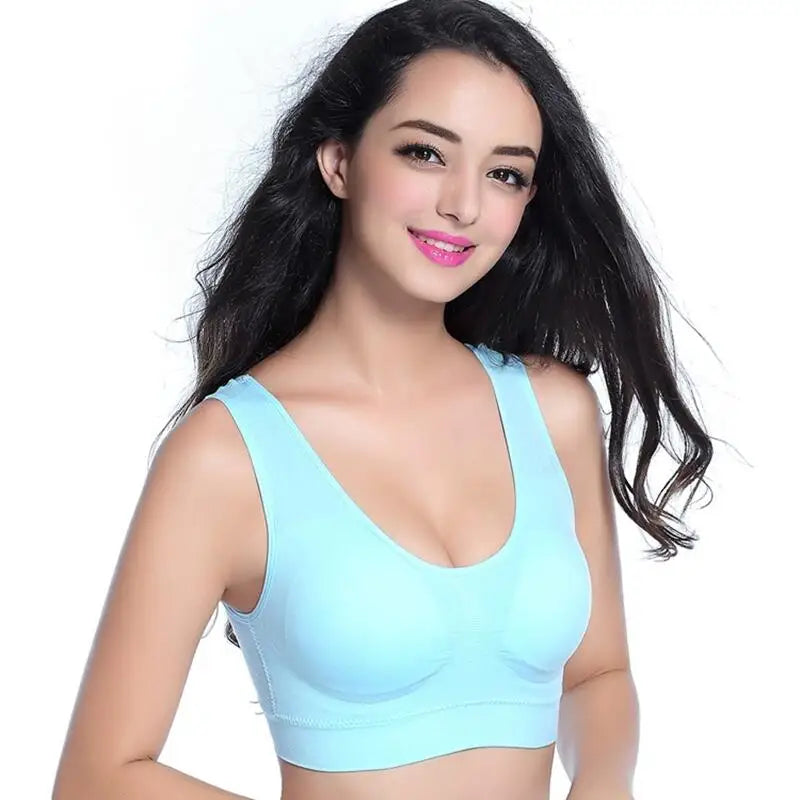 S-7XL Sports Yoga Shockproof Women's Bra Removable Breast Pad Bralette Sexy Elastic Beautiful Back Tops Comfort Cotton Sleep Bra