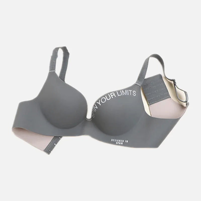 Fashion Alphabet Print Bra One-Piece Women's Underwear Without Steel Ring Gather Bralette Breathable Seamless Sleep Brassiere