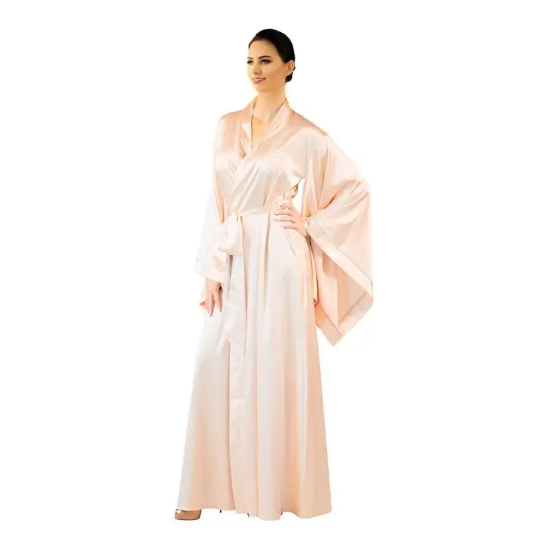 2019 New Solid Robes Women Black Red Long Sleeve Nightgown Ladies Girls Silk Satin Smooth Spring Lace Sleepwear Female Bathrobe