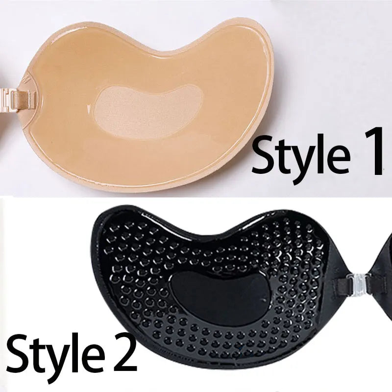 Sexy Invisible Bras Women's Push Up Silicone Mango Bra Without Straps Self Adhesive Seamless Strapless Front Closure Lingerie
