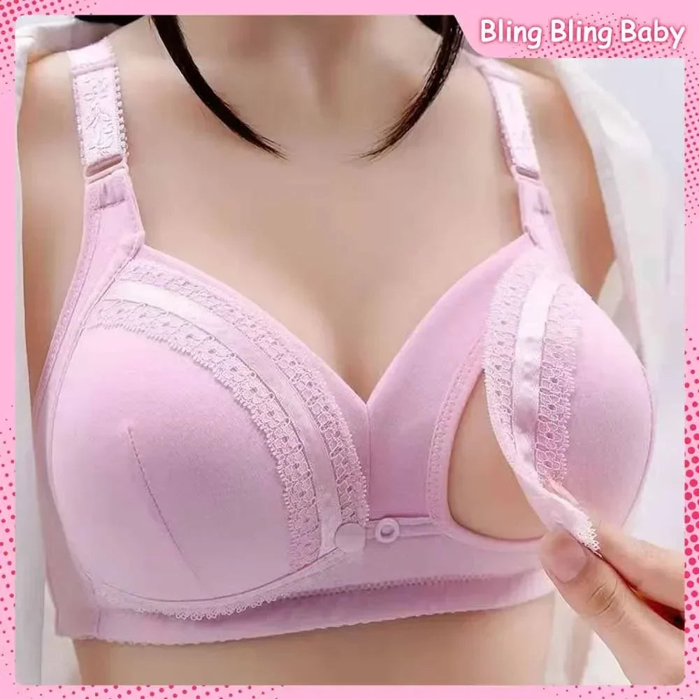 Originality Front Button Brassiere Type Solid Color Pregnancy Lactation Lingerie Skin Friendly Comfort Breathable Plus Size Bra