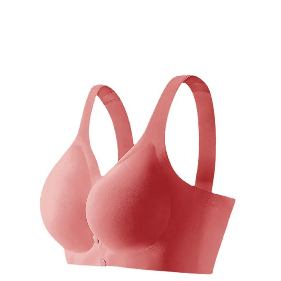 Women Front Open Button Breastfeeding Bra Comfortable Traceless And Anti Sagging Fixed Double Shoulder Strap Bra Women Bra