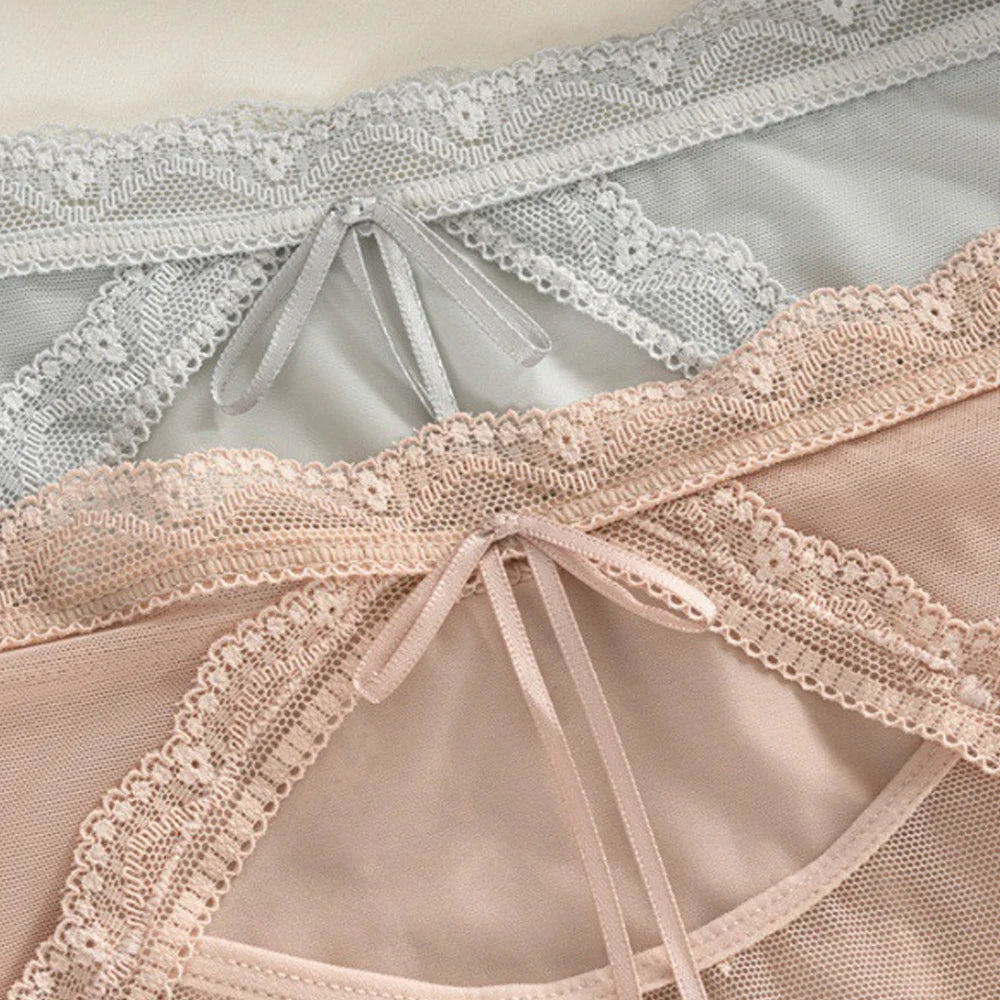 Women's Panties Sexy Briefs Women's Hollow out Semi-Transparent Soft Breathable Triangle Underwear Lace Flower Pattern Plus Size