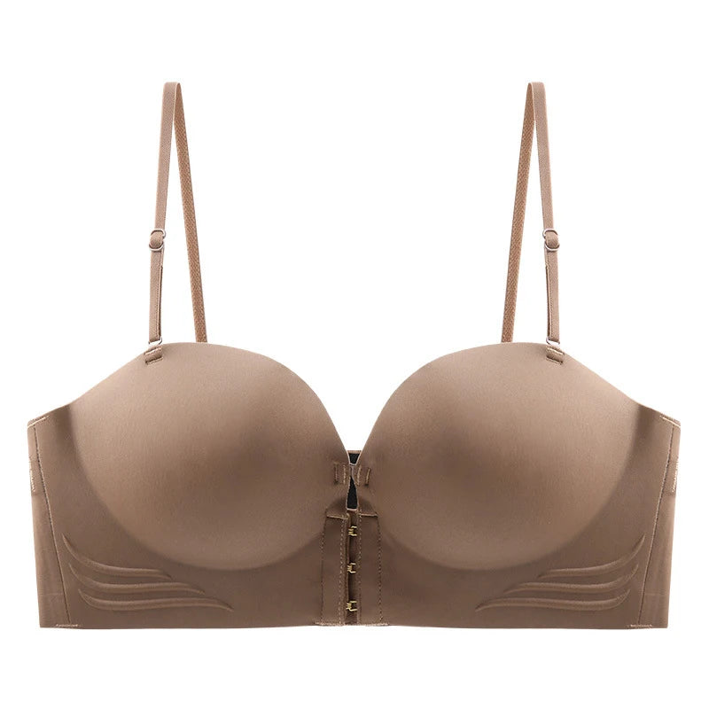 FINETOO Front Closure Sexy Push Up Bra Women Invisible Bras Underwear Lingerie For Female Brassiere Strapless Seamless Bralette