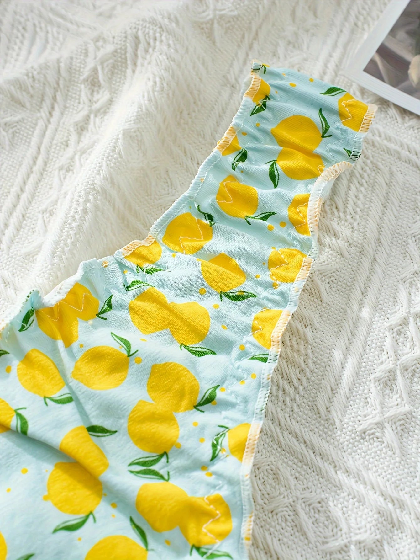 5-piece mixed fruit pattern pure cotton ruffled women's thong, wrinkled comfortable women's underwear