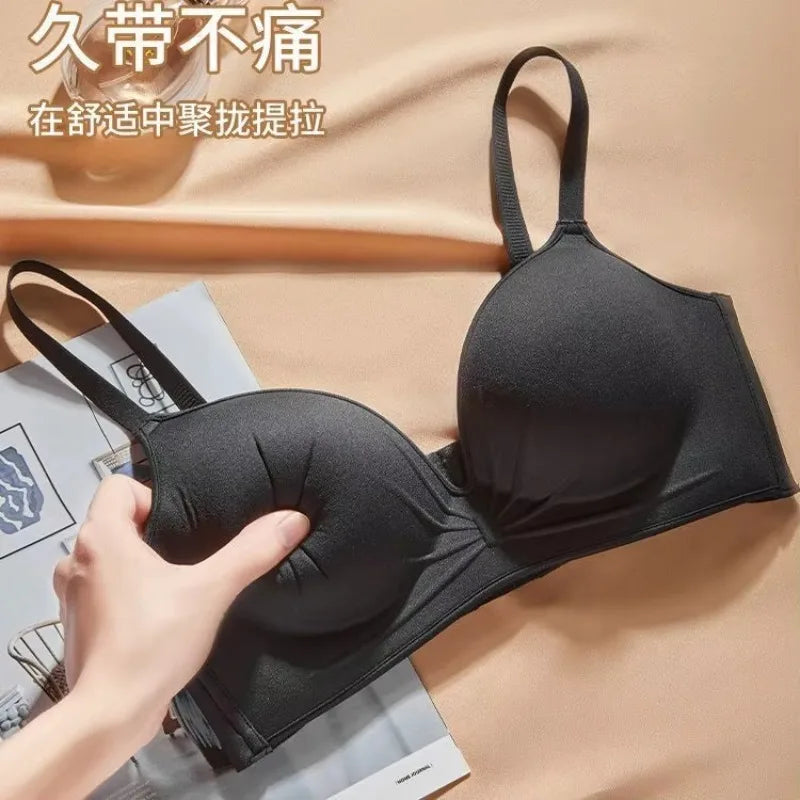 10cm Extreme Push Up Bra for AA/A Cup Lift Gather Wireless Bra, Anti-Sagging Side Smoothing Seamless T-Shirt Bra for Small Bust