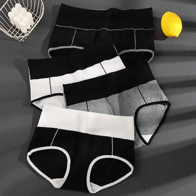 4PCS High Waist Women's Panties Body Shaper Underwear Breathable Cotton Underpants Plus Size M-5XL Panty Slimming Female Briefs
