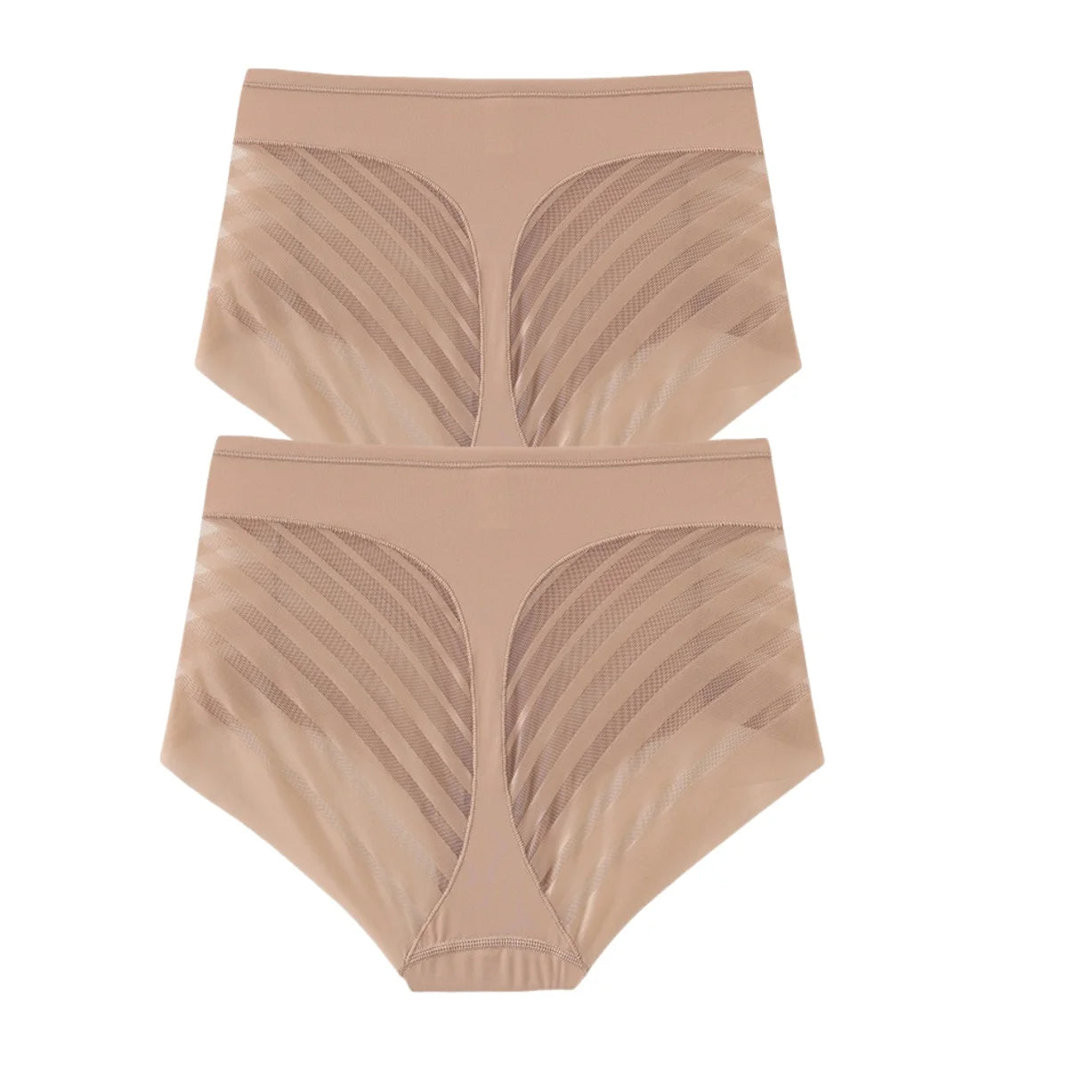 2Pcs/Set Ice Silk Tummy Control Panties Women High Rise Shapewear Pants Female Sexy Lingerie Slimming Underwear M-3XL Briefs
