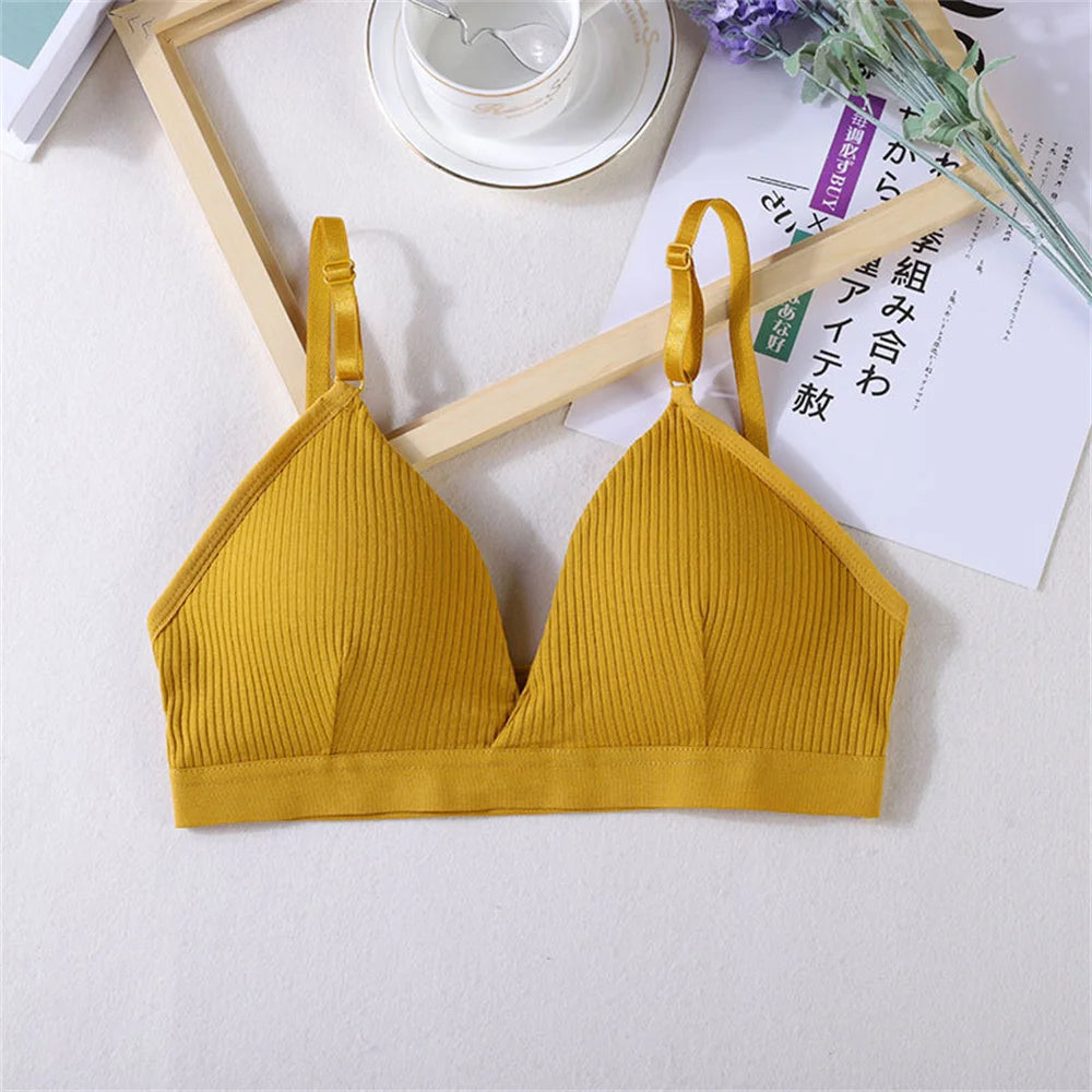 Women's Bras Cotton Brassiere Soft Intimates Solid Color Push Up Bra For Casual Everyday Wear Undergarments