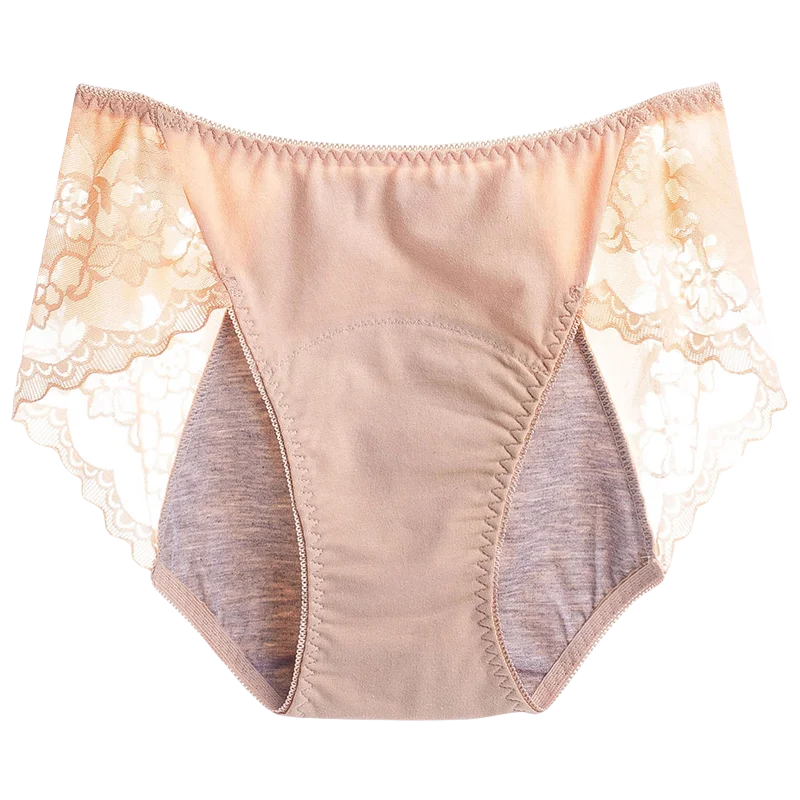 Women's Leak Proof Menstrual Panties lace Breathable SexysWaterproof Mid Waist Physiological Period Seamless Underwear
