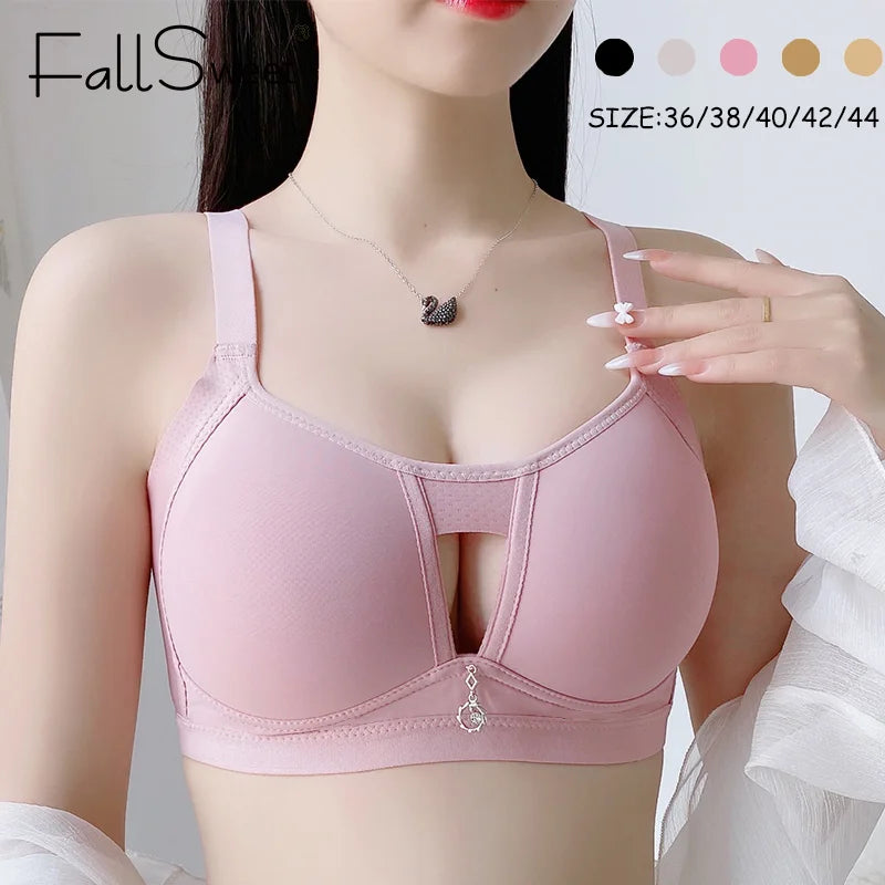 FallSweet Seamless Push Up Bra for Woman Wireless Plus Size Bras with Pendant Women's Intimates No Pads Breathable Brassiere