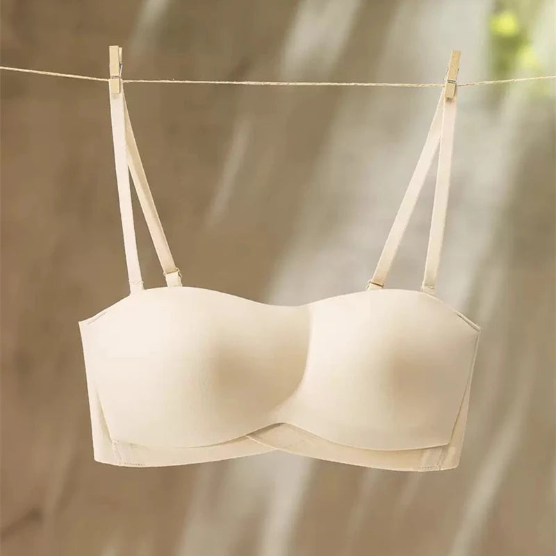 Strapless Underwear Anti-slip Anti-light Without Trace Gathering Without Steel Ring Halter Neck Beautiful Back Invisible Bra