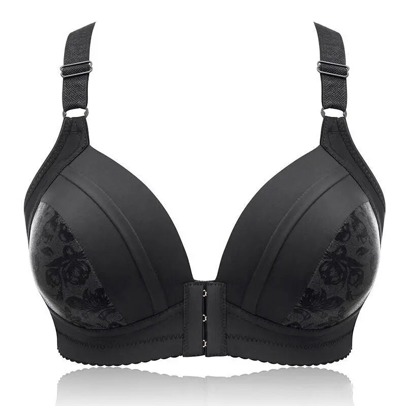 Women Front Button Bra Plus Size Thin Bralette Lingerie Mother's Cotton Wireless Underwear Sleep Bra Comfortble Underwear