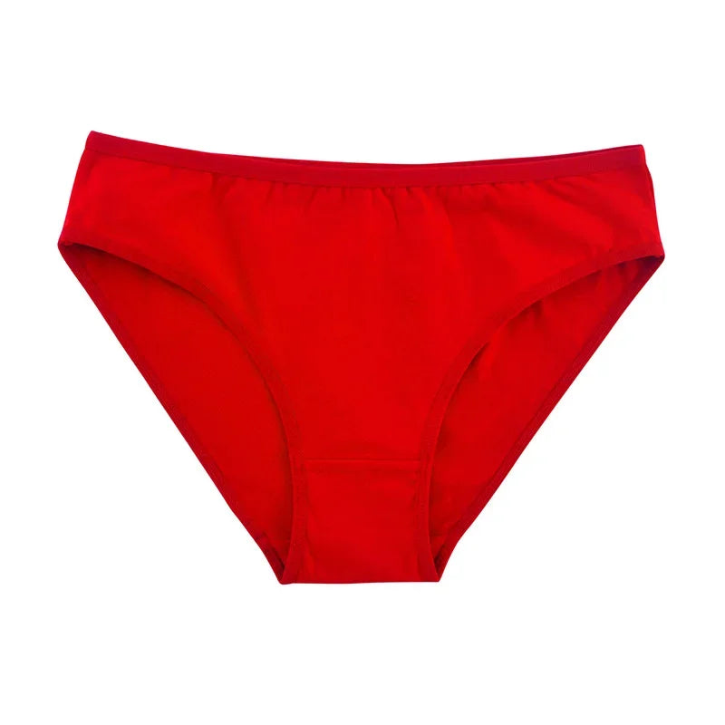 6pcs Women Panties Girl Sexy Underwear Solid Color Middle-Waisted Briefs Female Ventilation Soft Cotton Women's Underpants