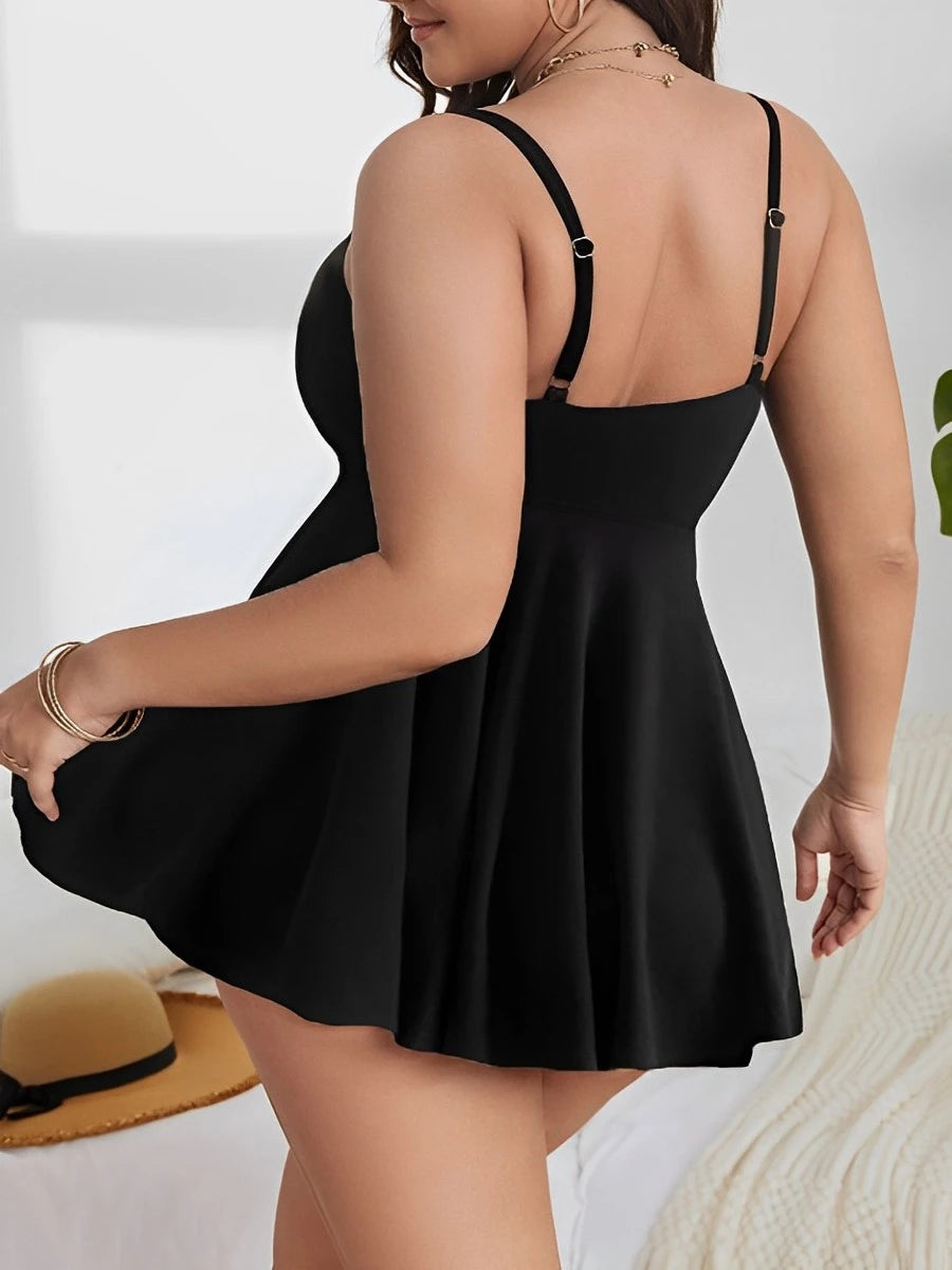 2026 Large Size Hollow Out Tankini 2 Pieces Swimsuit Women High Waist Swimwear Female Bathing Swimming Swim Suit Beach Bathers