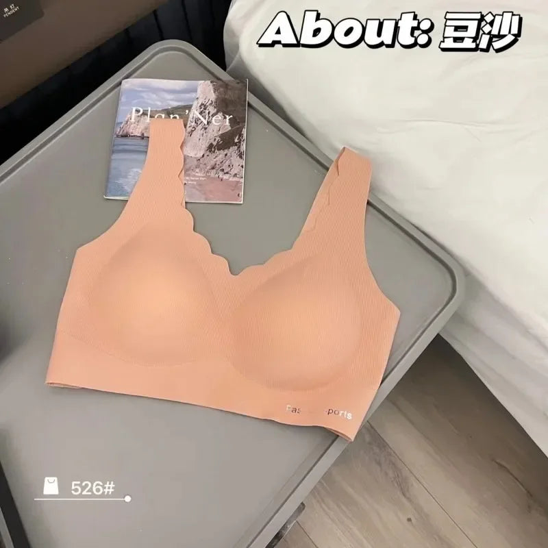 A /B / C Fixed Cup Seamless Oversized Bra Thin Push Up Women Underwear