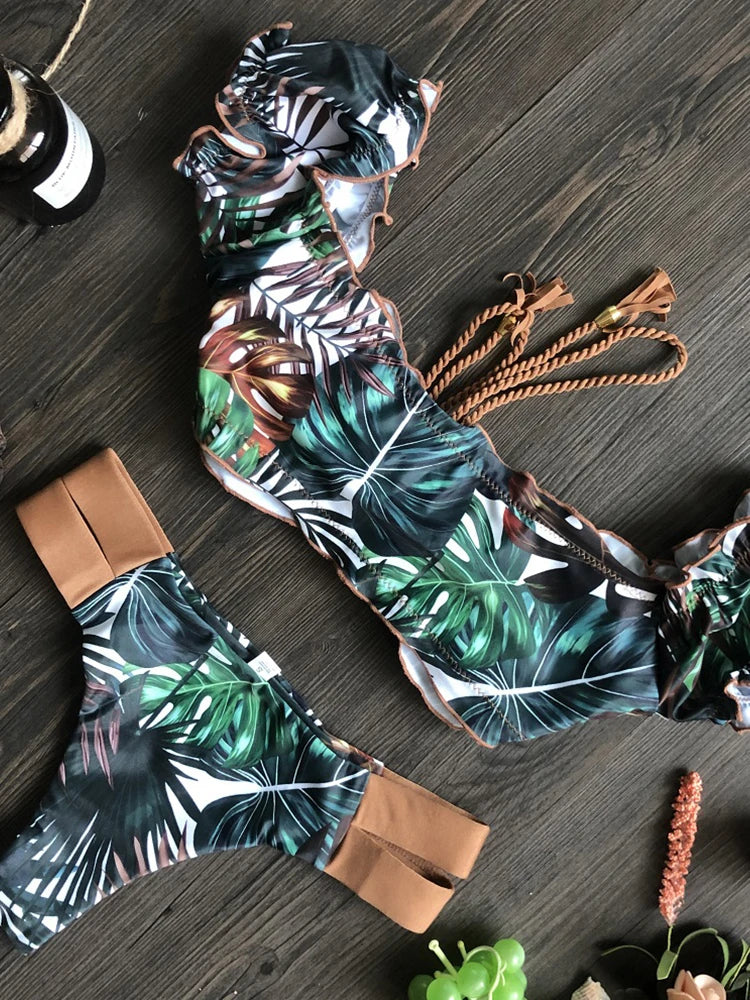 RUOTONGSEPT New Push Up 2024 Bikini Set Women Swimsuit Ruffle Biquini Swimwear Sexy Brazilian Ribbed Beachwear Bathing Suit
