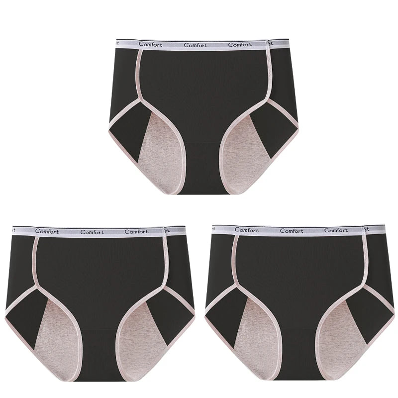 3pcs Cotton Menstruation Panties Women Menstrual Panties Plus Size High Waist Period Underwear Lady Leak Proof Menstruales Brife
