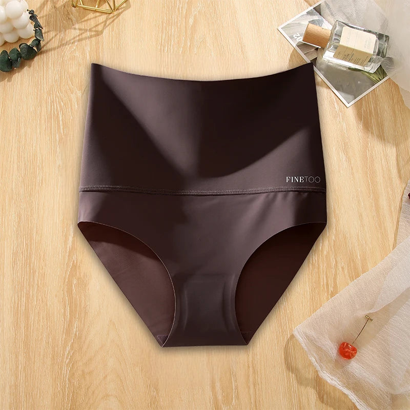 FINETOO Seamless High Waist Panties Women's Abdomen Hip Lift Briefs Body Shaping Lingerie Pants Plus Size Breathable Underwear