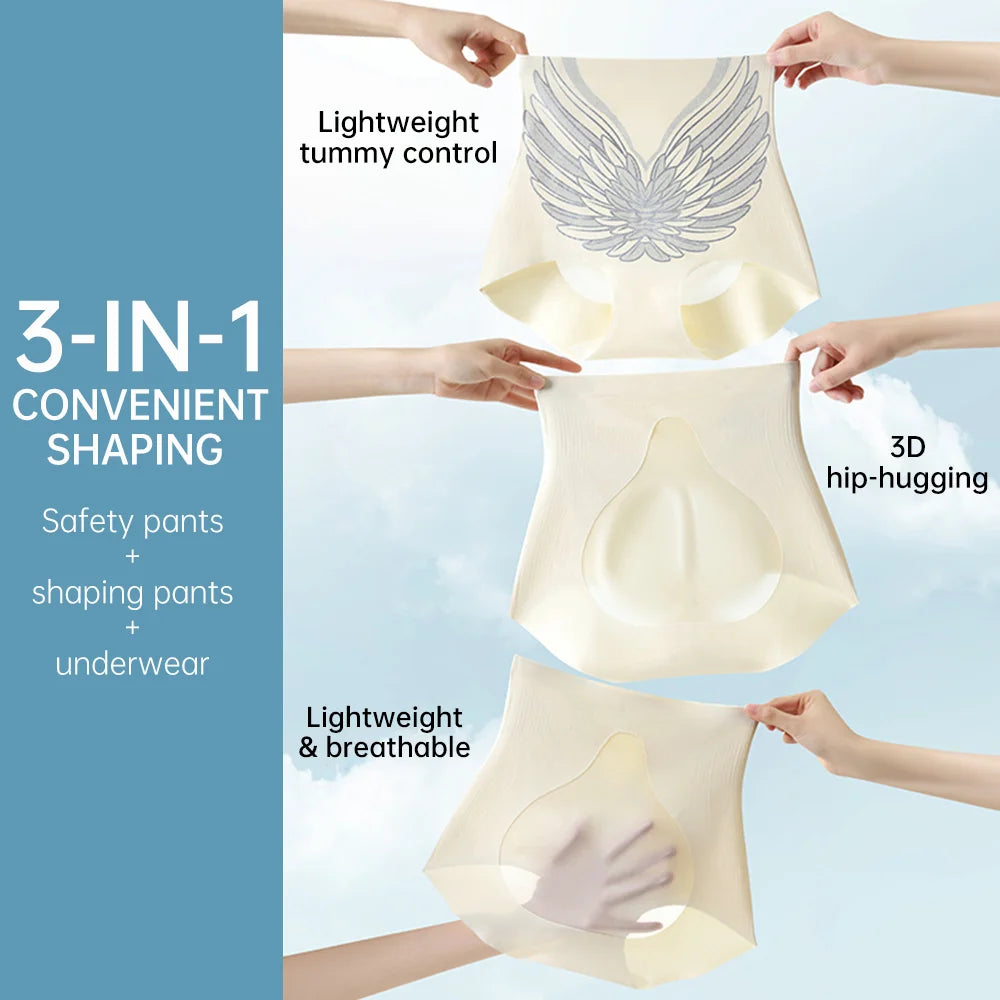 Seamless Mid Rise Tummy Control Panties Butt Lift Antibacterial Shaping Underwear Soft Full Cover Buttock Abdominal Shape Pant