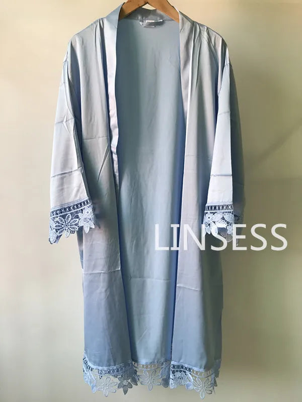 Personalised Bridesmaid Robes Wedding Dressing Gown Bridal Party Satin Lace Bride Gift Bride Robe Bridesmaid Gift