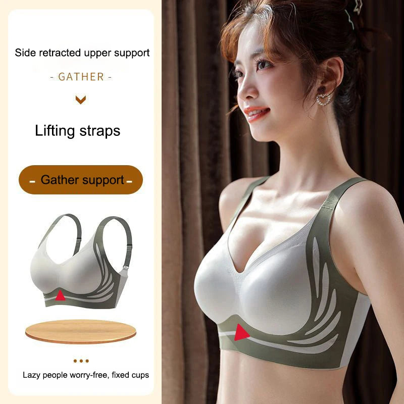 1/2Pcs/Set Women Push Up Bras Seamless Comfortable Angel Wings Bras Set Trendy Soft Breathable Underwear Female No Wire Lingerie