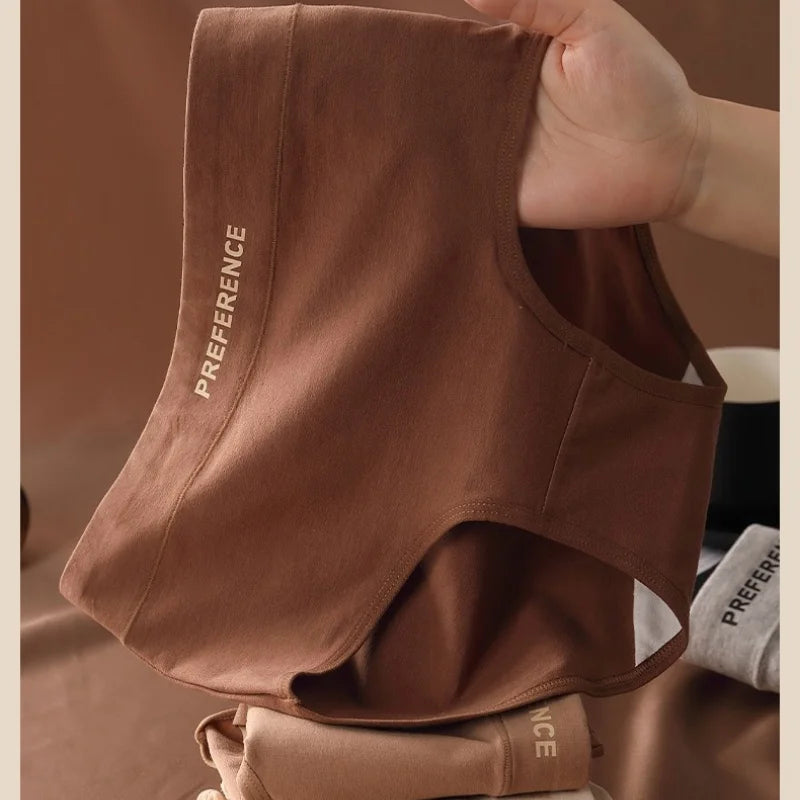 4Pcs/Set Women's High-Waist Cotton Briefs Tummy Control Panties Soft & Breathable Underwear Plus Size Comfort Lingerie M-XXL