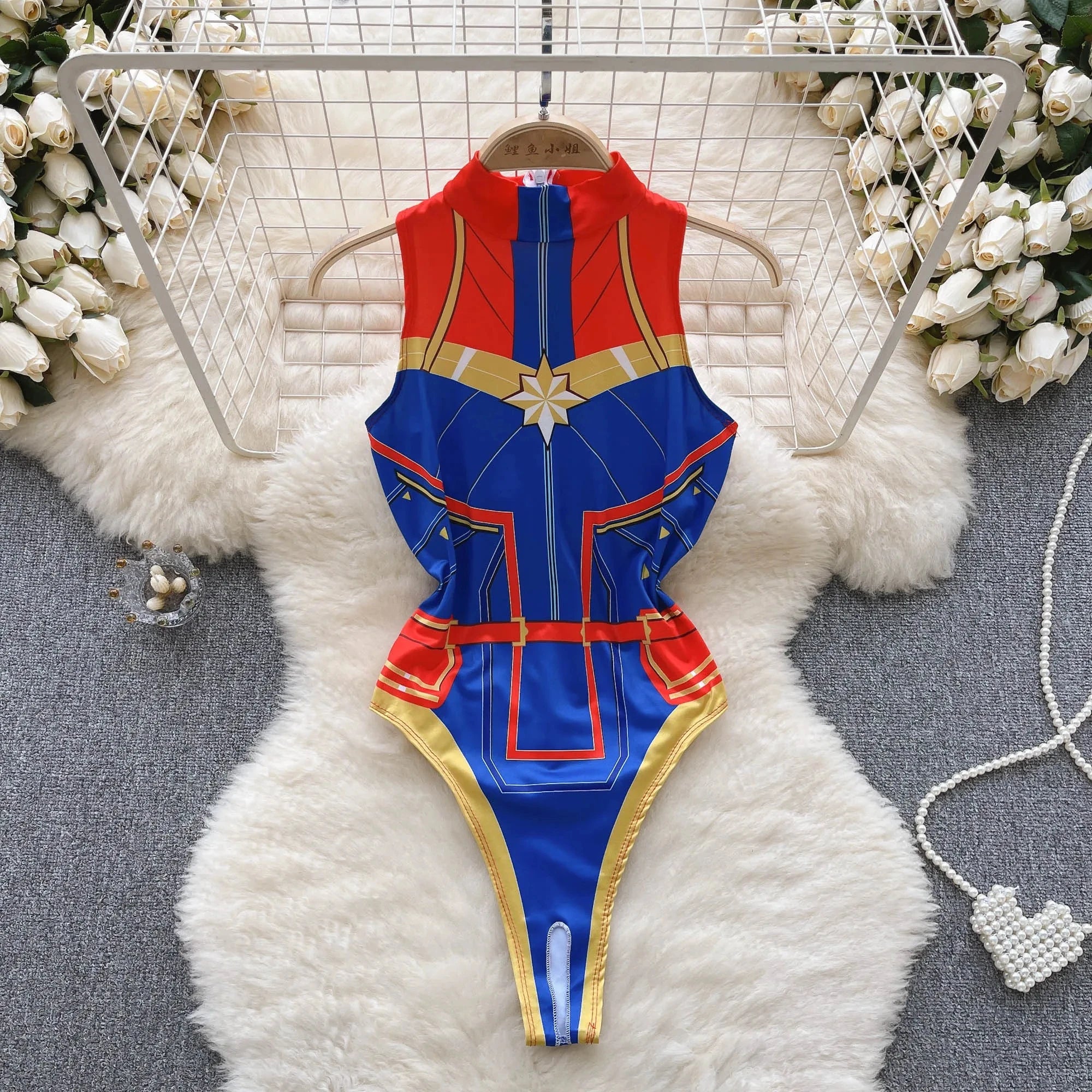 Women Strap Hollow Out Backless French Style Striped Erotic Playsuits Cosplay Slim Fit Underwear Black Lingerie Sexy Bodysuits