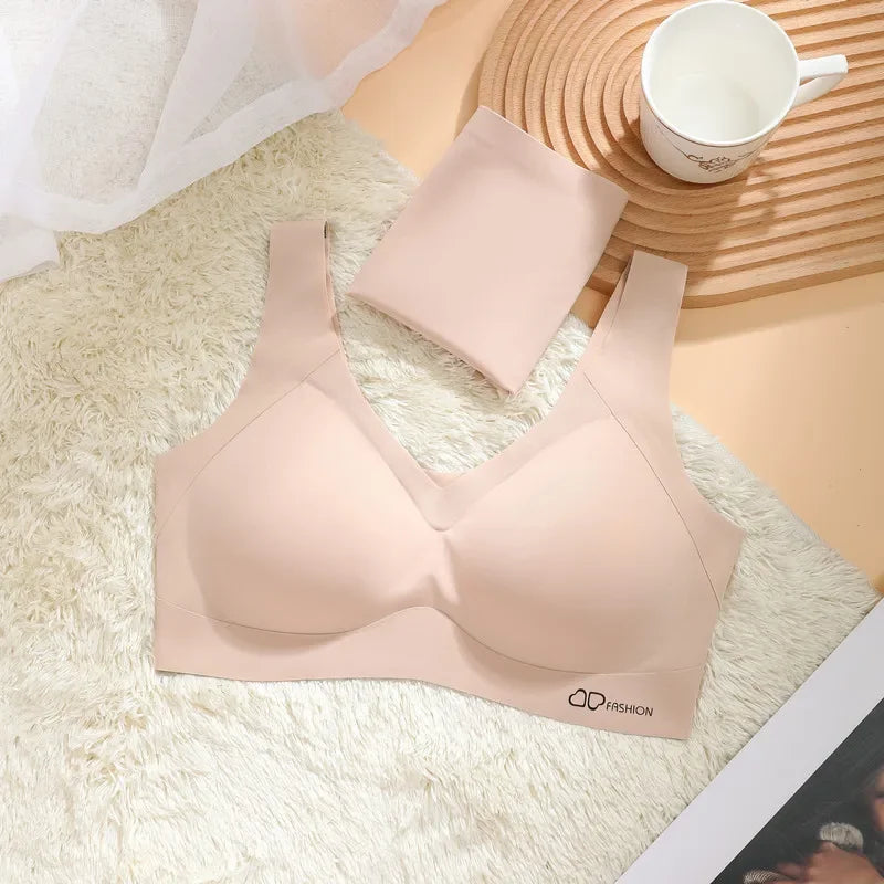 A /B / C Fixed Cup Seamless Oversized Bra Thin Push Up Women Underwear