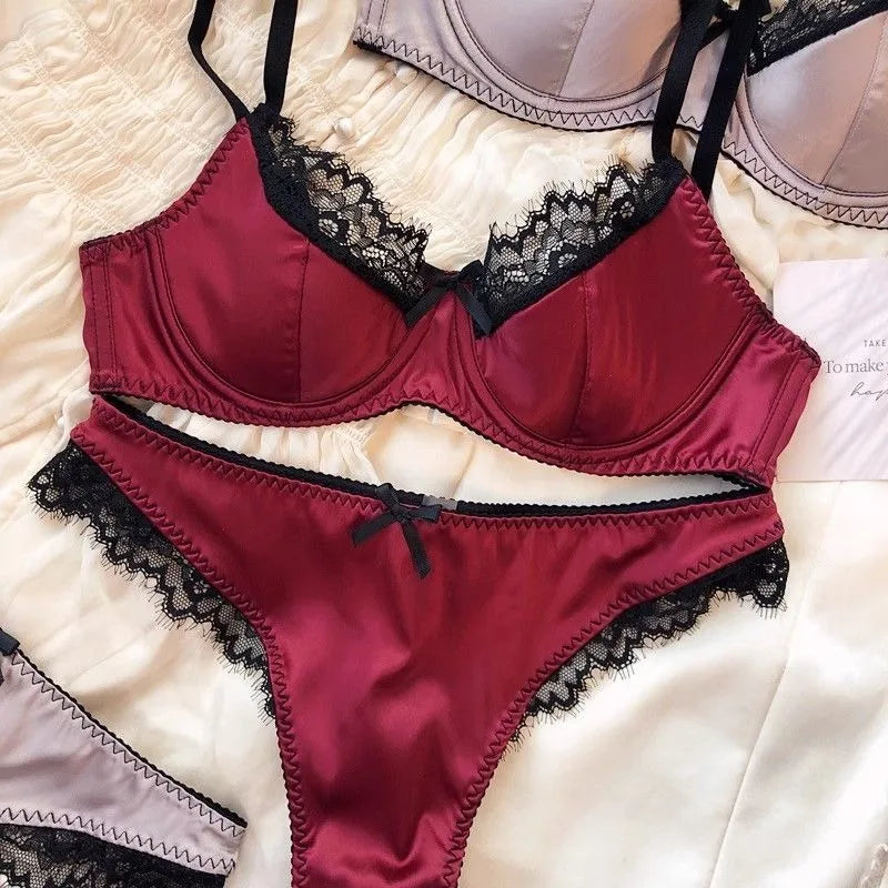 Women'S New Sexy Underwear Night Push Up Gathered Mesh Lace Erotic Sexy Home Bra Set Home Outfits