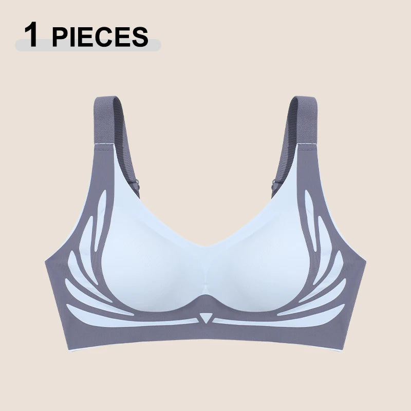 1/2Pcs/Set Women Push Up Bras Seamless Comfortable Angel Wings Bras Set Trendy Soft Breathable Underwear Female No Wire Lingerie