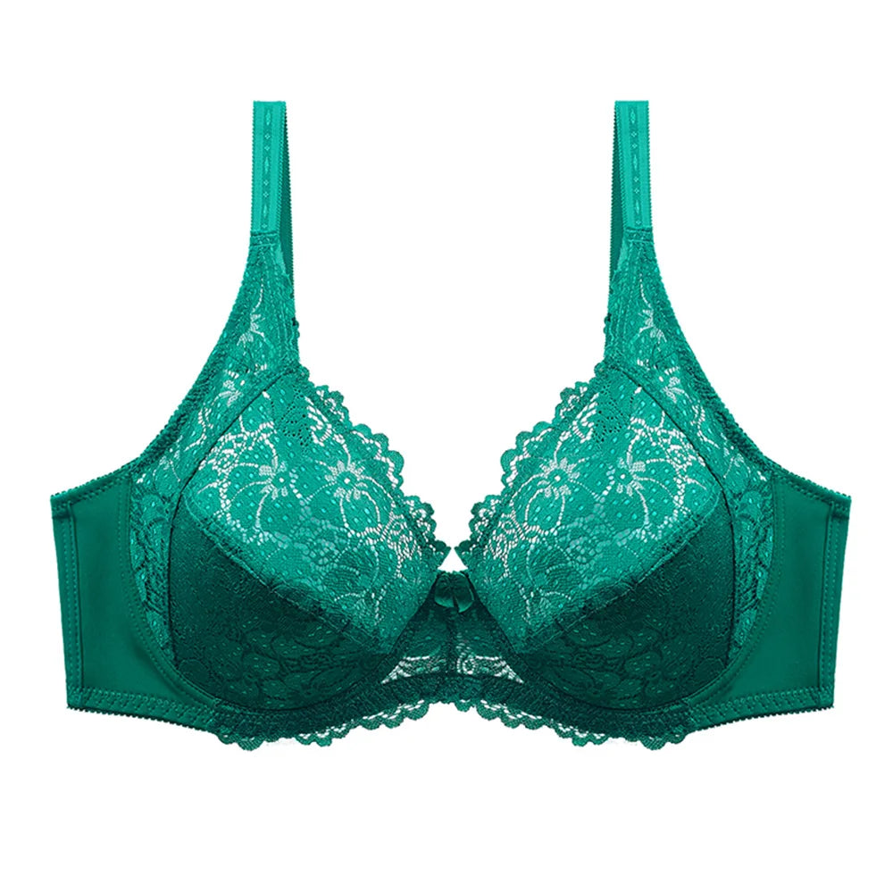 BCHRAYIUP Women's Sexy Lace Underwire Bra Thin Padded Support Plunge Push up Everyday Bra 36 38 40 42 44 46 C D E F