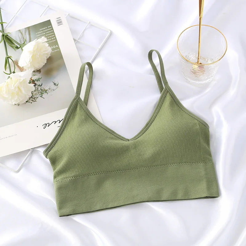 Sexy Seamless Bras For Women Padded Underwear U Backless Bralette Sleep Top Camis Cotton Wireless Fitness Bra Lingerie