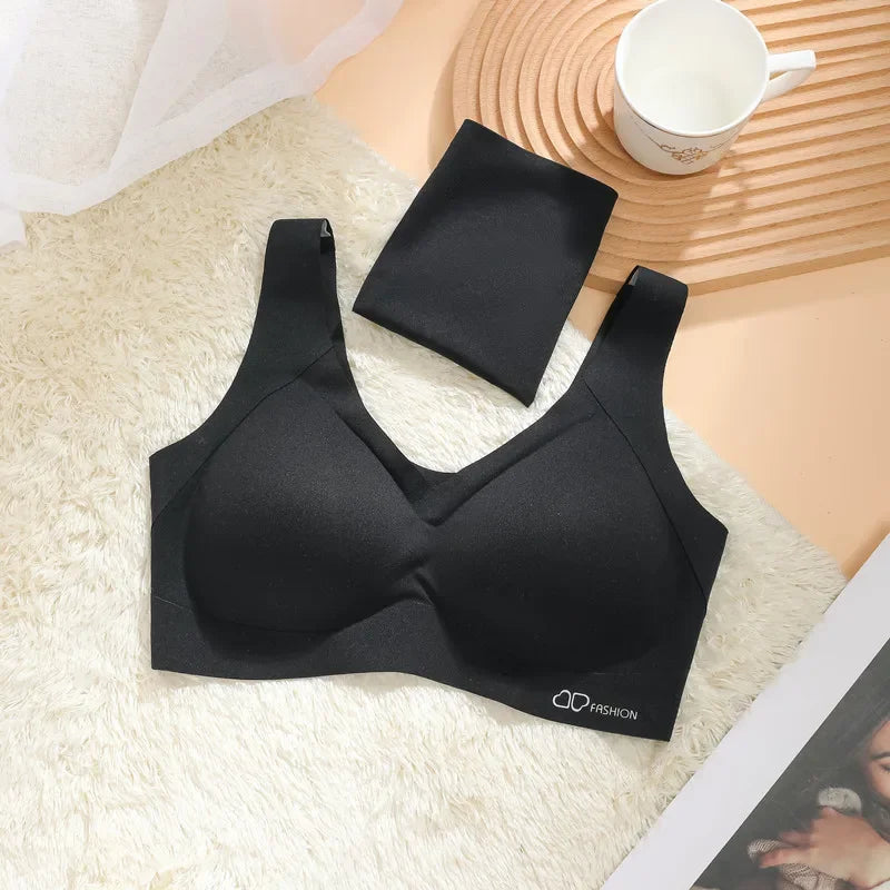 A /B / C Fixed Cup Seamless Oversized Bra Thin Push Up Women Underwear