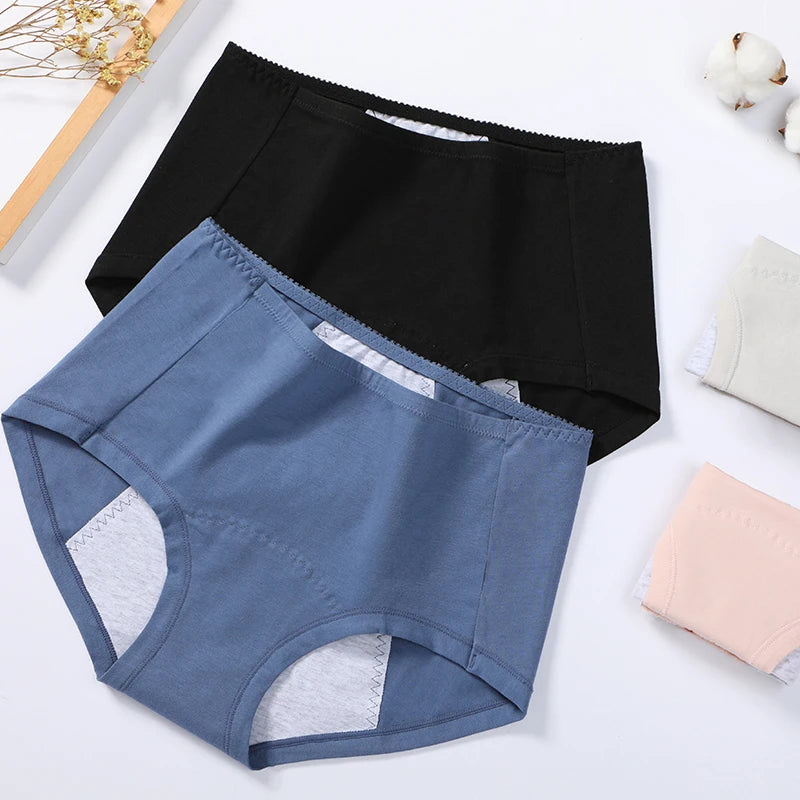 5Pcs Leak Proof Menstrual Women's Panties Cotton Physiological Briefs Widen Female Lingerie Period Pants Mid Waist Underwear