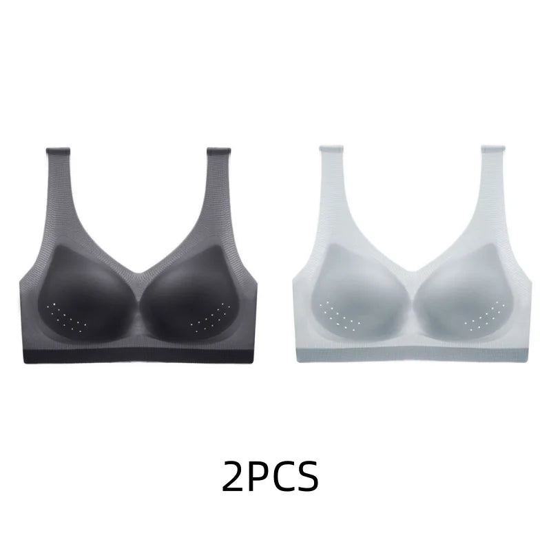 2PCS sexy bra lingerie Plus Size 4XL Seamless Bralette Wire Free Bras For Women Underwear Lingerie Sleep Brassiere Breathable