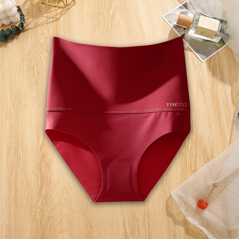 FINETOO Seamless High Waist Panties Women's Abdomen Hip Lift Briefs Body Shaping Lingerie Pants Plus Size Breathable Underwear