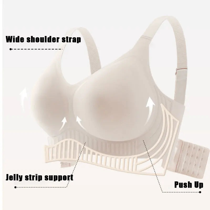 MeooLiisy Large Size Minimizer Push Up Full Coverage Women Bras No Show Wireless Comfortable Underwear M-5XL