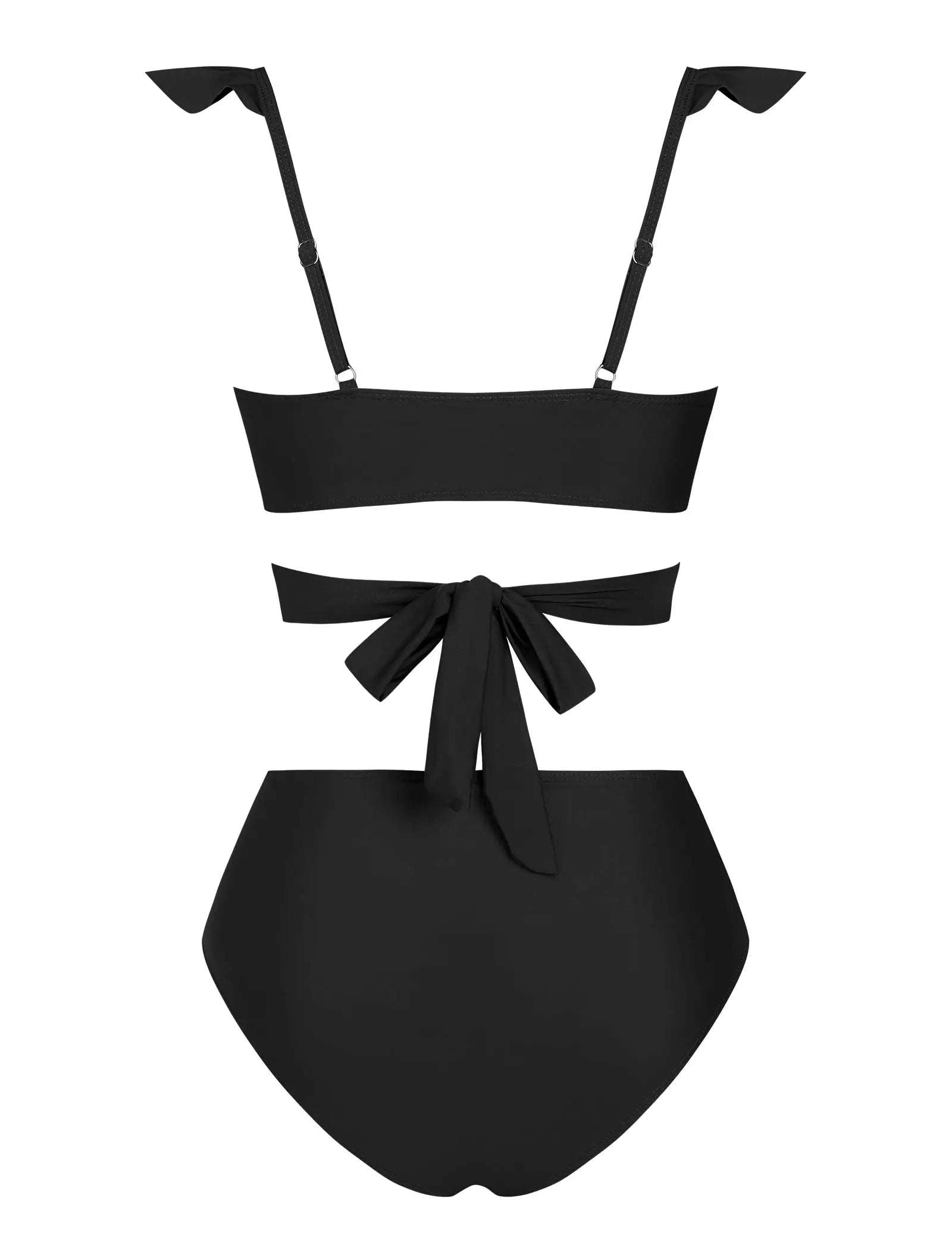 ZAFUL Women High Waisted Bikini Sets Two Piece Ruffle Swimsuit Cross Cutout Ruched Bathing Suit