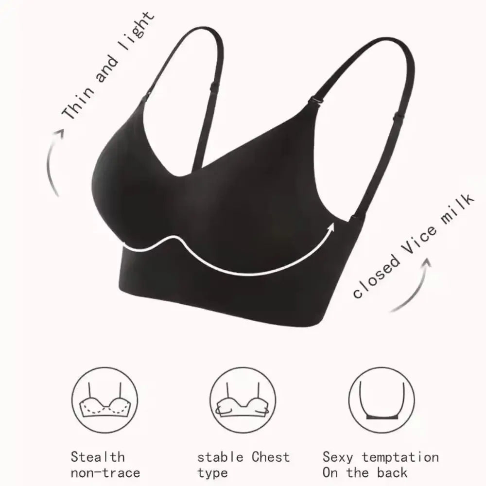 Fashion Nylon Cotton Women's Invisible Bra No Steel Frame Backless U Plunge Bras Breathable Brassiere Women Girls