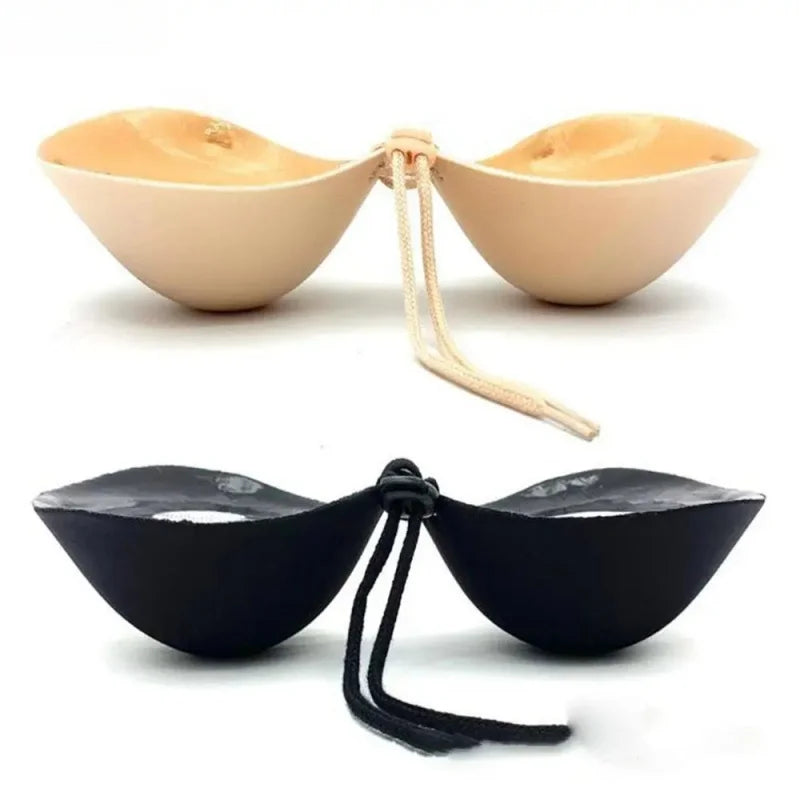6cm Lift Silicone Adhesive Bra - Waterproof Invisible Push Up for Wedding & Backless Dresses, Natural Curve for Small Chest